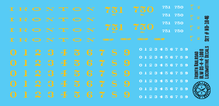 HO Scale - Ironton Railroad BLW DS-4-4-1000 Locomotive Decals