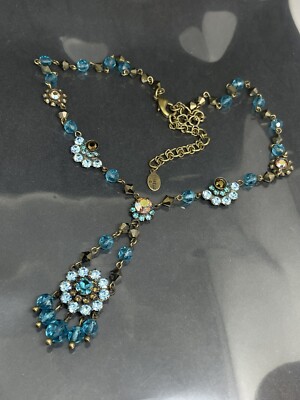 VTG Signed Sorrelli Bronze Tone Multicolor Crystals Floral 16.5-20  Necklace￼