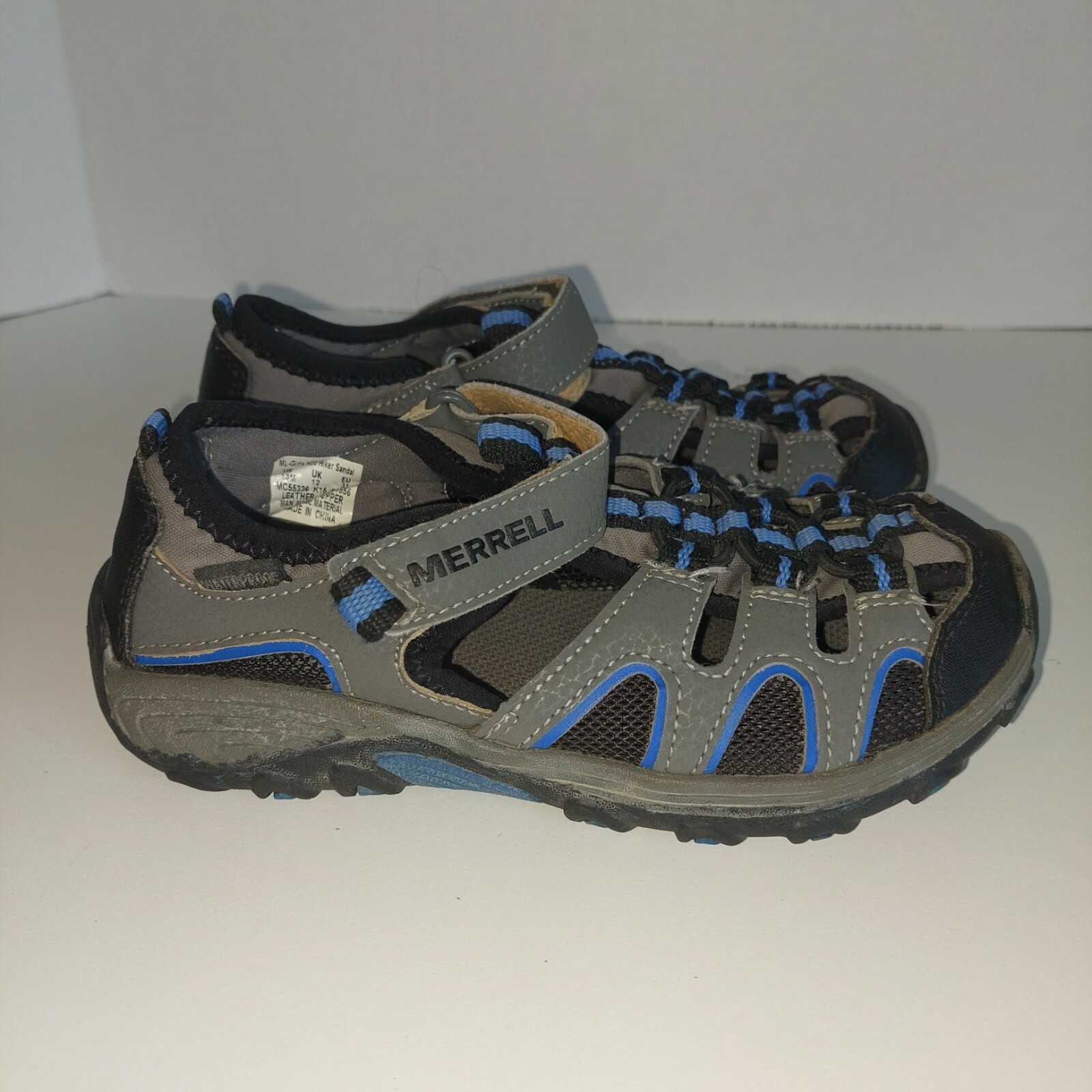 Sandali da escursionista Merrell Select Grip da bambina impermeabili trail H2O taglia 13M grigio blu