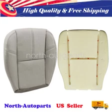 For 07-14 Silverado Sierra Driver Bottom Gray Leather Seat Cover+Foam Cushion US