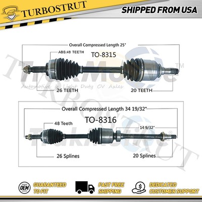 TrakMotive Rear CV Axle Shaft fits 2000 2001 2002 Toyota MR2 Spyder 2PCS