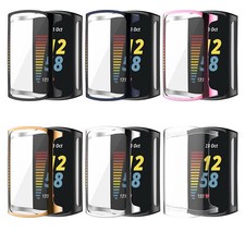 For Fitbit Charge5 Smart Watch Plating Protect Case TPU Screen Protector Cover