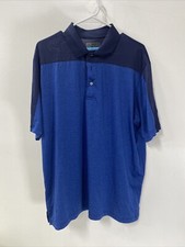 PGA Tour Pro Series Mens XL Golf Shirt Blue Black Short Sleeve Polo Size XL