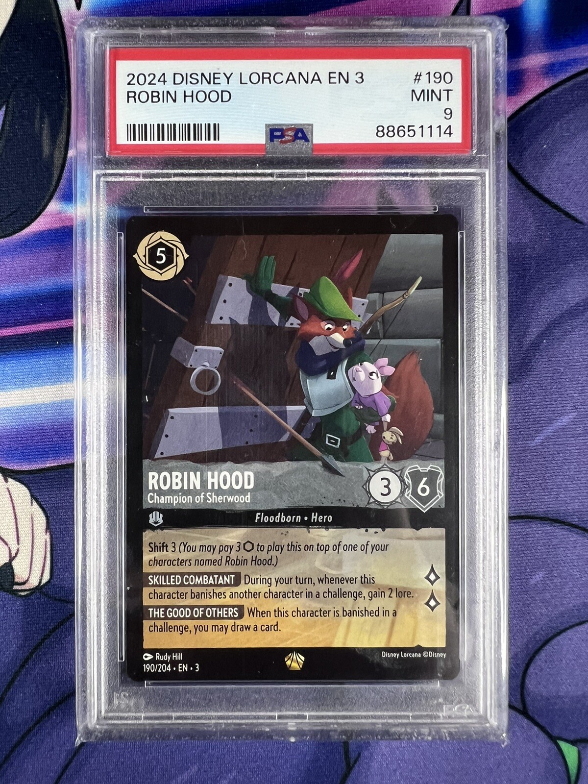 Robin Hood Champion of Sherwood 2024 Disney Lorcana Into The Inklands #190 PSA 9