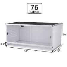 Large Reptile Terrarium PVC Reptile Enclosure 44" x 20"x 20" Habitat 76 Gallon