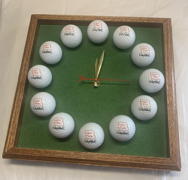 Dale Earnhardt Golf Ball Wall Clock Nice Conditions- Works.