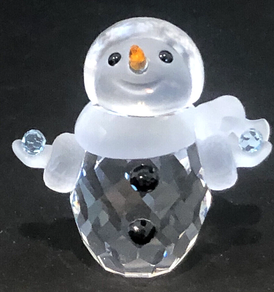 RARE VINTAGE SWAROVSKI CRYSTAL FROSTED LITTLE SNOWMAN 74745NR000607 ORIGINAL BOX - Image 2 of 4