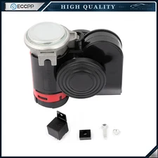 12V 130DB Electric Dual Tone Compact Air Horn Kit For Motorcycle Yacht Boat SUV