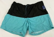New Mens George All Guy Swim Trunks Trunk Sz 3XL XXXL NWT Blue/Black Shorts