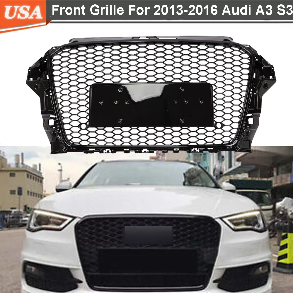 Audi A3 S3 2013-2016 RS3 Black Honeycomb Front Bumper Grill