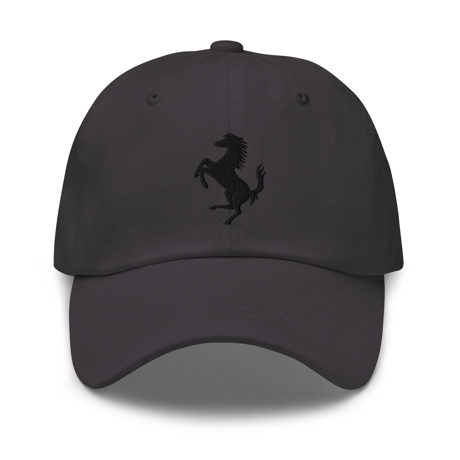Gorra de sombrero bordado con logotipo de caballo inspirado en Ferrari gris negro papá sombrero