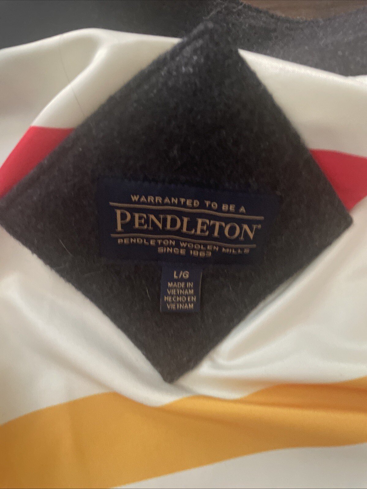 Pendleton Large Black Wool Overcoat Multicolor Li… - image 3