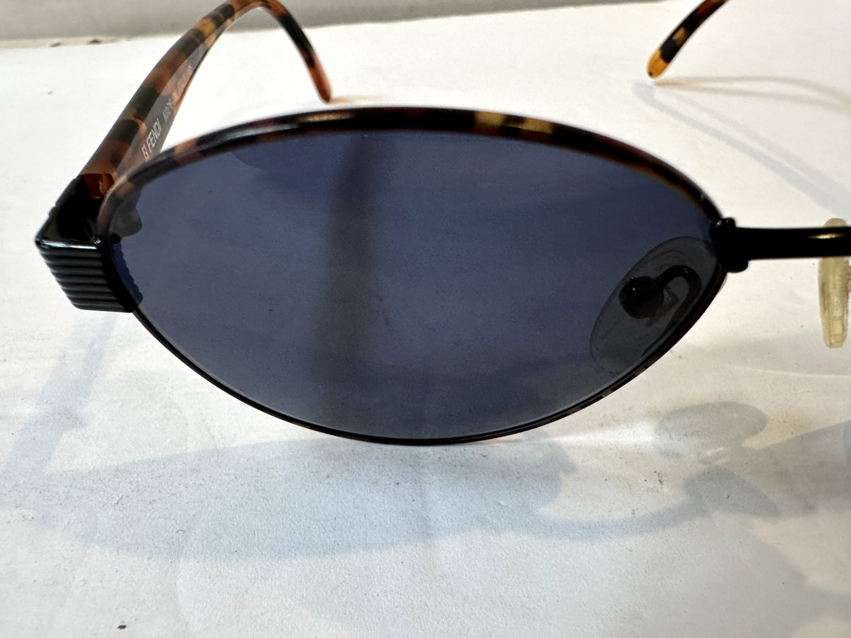 Vintage Fendi FS 135 Black Havana Tortoise Sunglasses 54 18