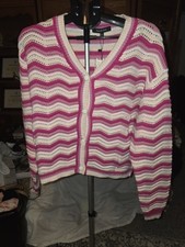 Strut & Bolt Chevron Pattern Button Up Sweater. 24" To 26" PTP  Oversized  Size