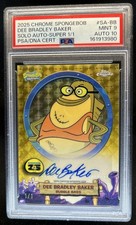 Marketplace image: 2025 Topps Chrome SpongeBob Dee Bradley Baker Auto SuperFractor #1/1 PSA 9 10