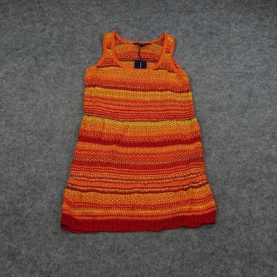 Polo Ralph Lauren Dress Womens Medium Lined Orange Yellow Red Knit  Sleeveless C | eBay