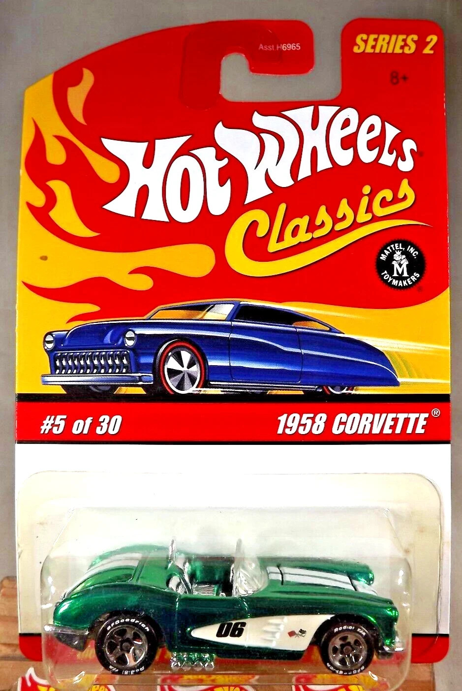 Hot Wheels Classic #2  1958 Chevy Corvette #5 of 30 { Green } FREE SHIPPING