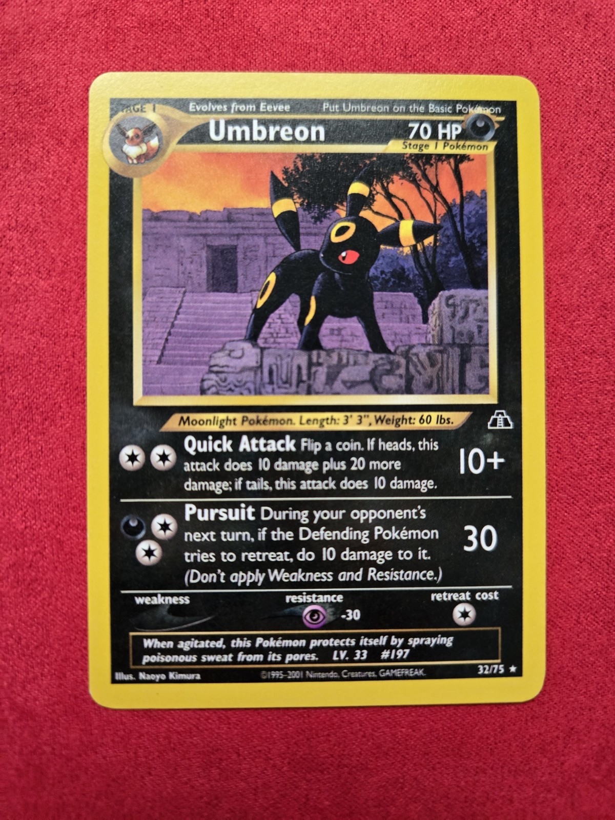 Umbreon Neo Discovery 32/75 Unlimited Edition Regular Card NM