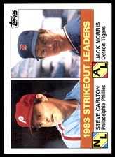 1983 Strikeout Leaders (Steve Carlton / Jack Morris) LL 1984 Topps #136 MLB READ