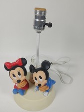 Walt Disney Baby Mickey Minnie Mouse Nursery Lamp Night Light 1984 Vintage