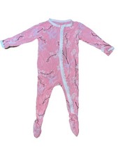 Kickee Pants Lotus Orchard One Piece Pajamas 6-9 Months Pink Ruffle Bottom