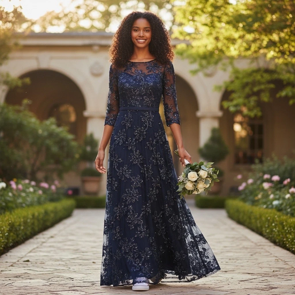alex evenings embroidered a line dress Embroidered A-Line Cocktail Dress (Women)