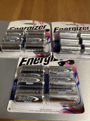 Lot Of  3. 6 ea - Energizer 123 Lithium Batteries 3V Photo Batteries EXP 12/2035