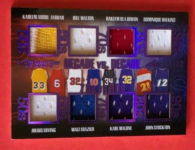 DR J JERSEY Card #12/12 Kareem Abdul Jabbar Karl Malone JOHN STOCKTON Hakeem