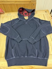 G.H. Bass  Co. Men's Thermal Navy Blue HoodieWaffle-Knit Sweater W/ Pocket XL