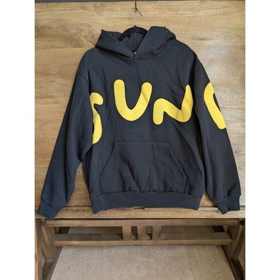 Los Angeles Apparel 14oz Hoodie Unisex M Black Yellow Heavy Fleece Pullover NWT