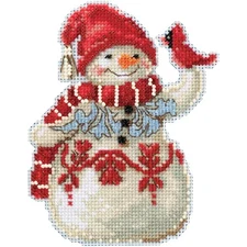 With Cardinal Counted Cross Stitch Ornament Kit Mill Hill 2019 Jim Shore Js20191