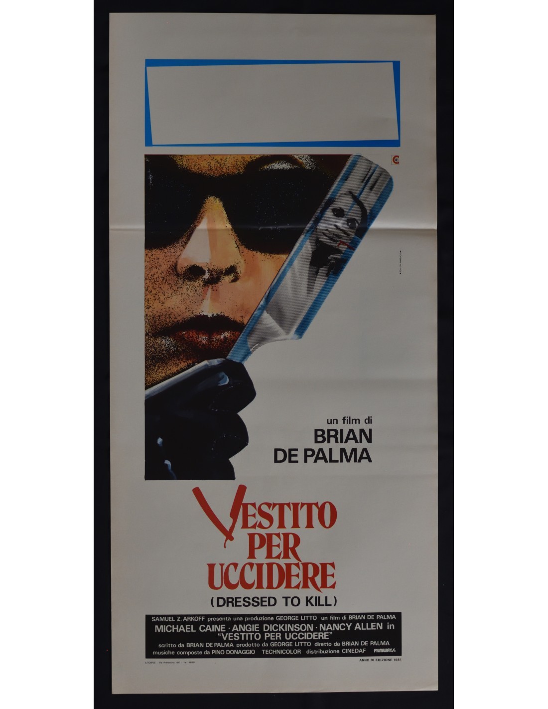 Locandina originale film Vestito per uccidere (1980) - Regia di Brian De Palma