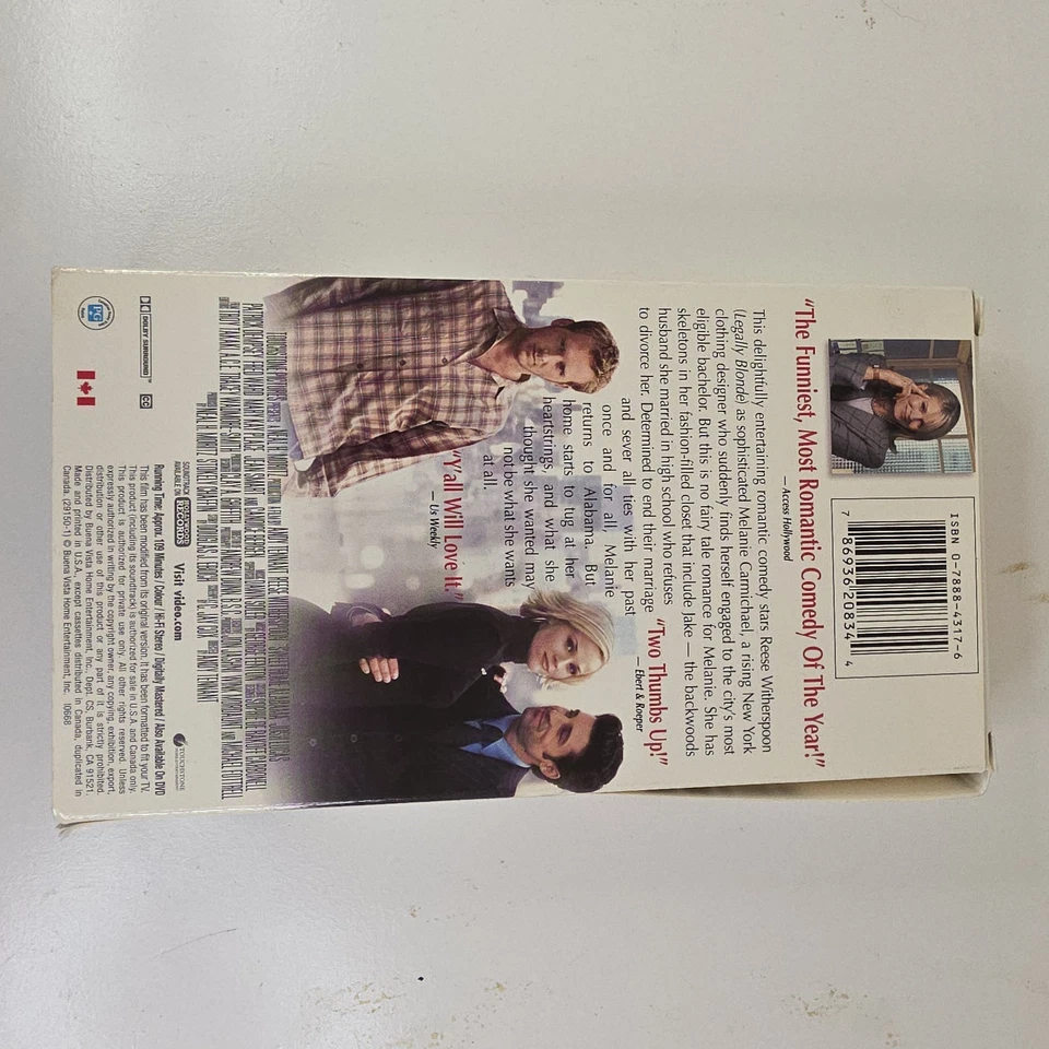 Видеоигра Sweet Home Alabama (VHS, 2003 г.) - Изображение 2 из 4