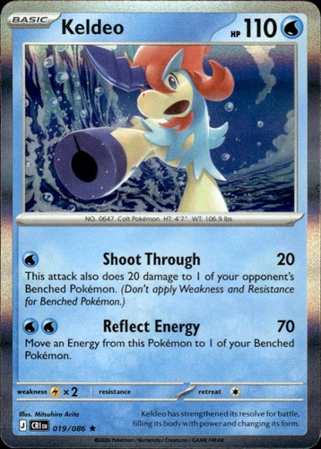 Keldeo Chaos Rising 019/086 Rare Holo Pokémon — English Near Mint