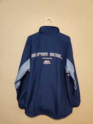 NFL Reebok Superbowl XXXIX Full Zip Windbreaker Men M 2005 Drawstring Waist NWOT