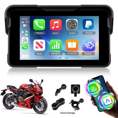 5'' Wireless CarPlay Android Auto Tragbarer Für Motorrad Autoradio Touchscreen DE