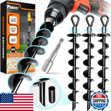 4 Pack Ground Anchors Screw In Kit, Trampoline Swing Set High Wind Heavy Duty