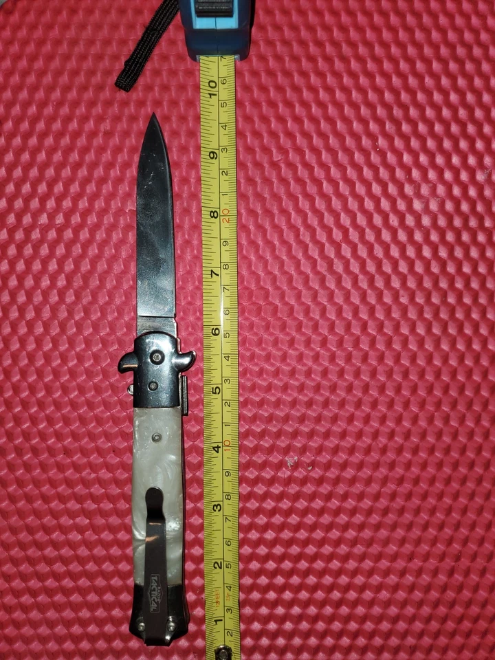 Navaja de Bolsillo Plegable Asistida por Resorte Blanco Mármol Táctico Maquinilla Foto 2 de 4