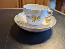 2-tlg. - Meissen 2. Wahl Mokkagedeck Neuer Ausschnitt Gelbe Rose