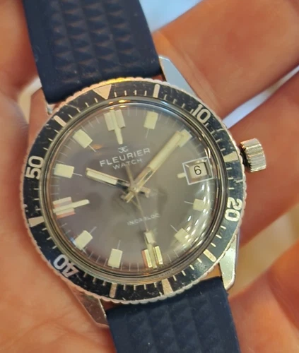 FLEURIER SKIN DIVER manual from 60'   36mm SWISS MADE