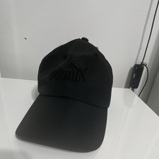 PUMA Men  s Baseball Cap Hat Black Solid Pattern Adjustable Strap One Size