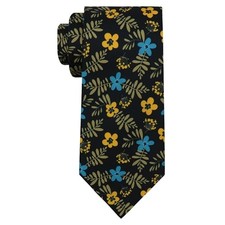 Flower Mens Ties, Elegant Floral Ties for Men Self-tied Blue Yellow Flower
