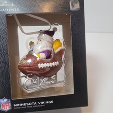 Hallmark Minnesota Vikings Santa Football Sleigh Christmas Ornament - NEW IN BOX