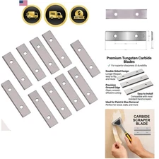 Carbide Scraper Blades 2 Inch 50mm Double Edge Reversible Replacement Pack of 10