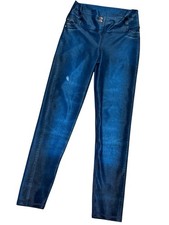 Women Stretchy Denim Leggings Jean High Waist Tummy Control Pencil Pants Push Up