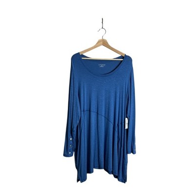 Catherines Plus Size 1X 18/20 Blue Swing Tunic Top Comfort Relaxed NEW