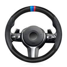 Carbon Fiber Steering Wheel Cover, Non-Slip and Sweat Absorbent, 15" Steering...