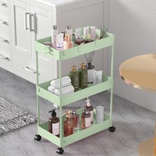 3 Tier Rolling Cart with Wheels, Storage Craft Art Trolley Organizer Serving,...