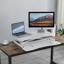 32" Height Adjustable Standing Desk Converter, Dual Monitor & Laptop Workstation