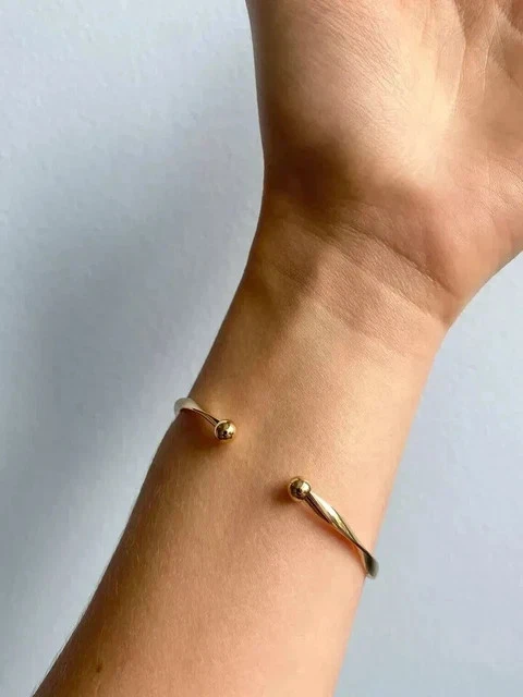 Classic Twisted Adjustable Cuff Bangle Bracelet in 14k Yellow Gold Plated - Image 3 of 4
